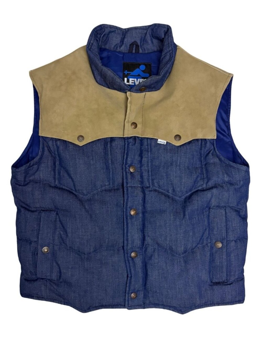 RARE 70s LEVIS SKI Goose Down VINTAGE Puffer Vest Parka Winter Jacket Mens Large - Picture 4 of 8